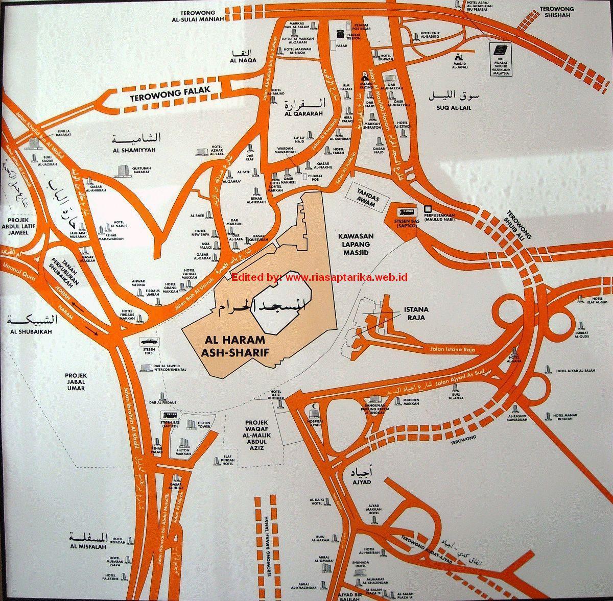 kaart van misfalah Makkah kaart