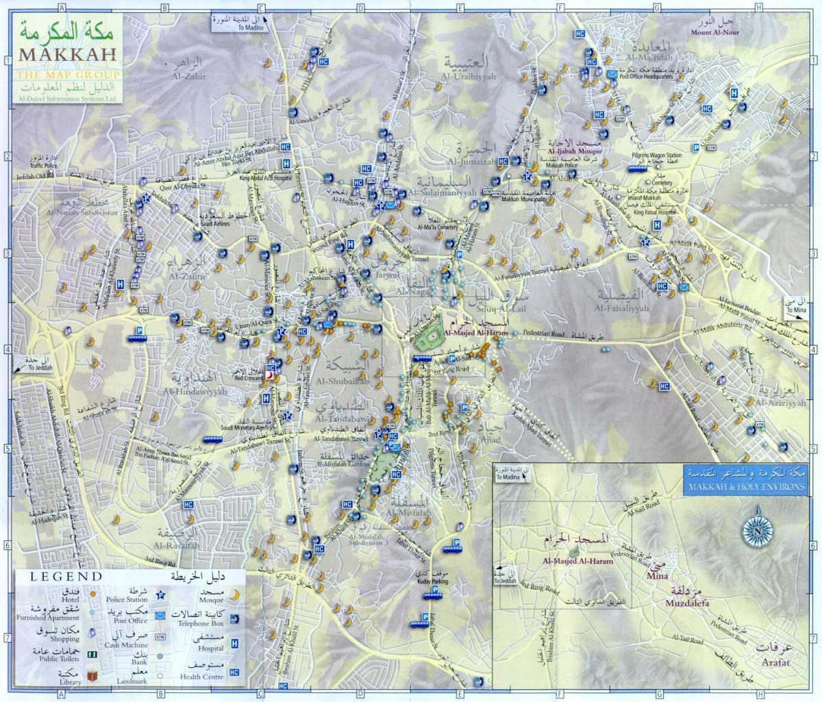  kaart van Makkah ziyarat plekke