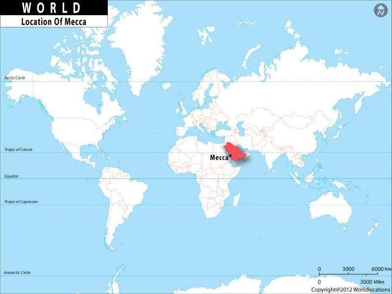 Makkah in die wêreld kaart